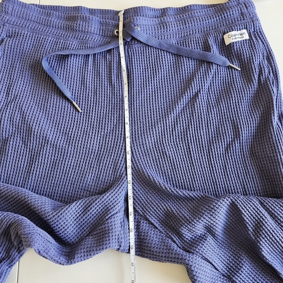 Calvin Klein Performance Plus blue waffle knit thermal activte lounge pants 2X - Picture 14 of 16